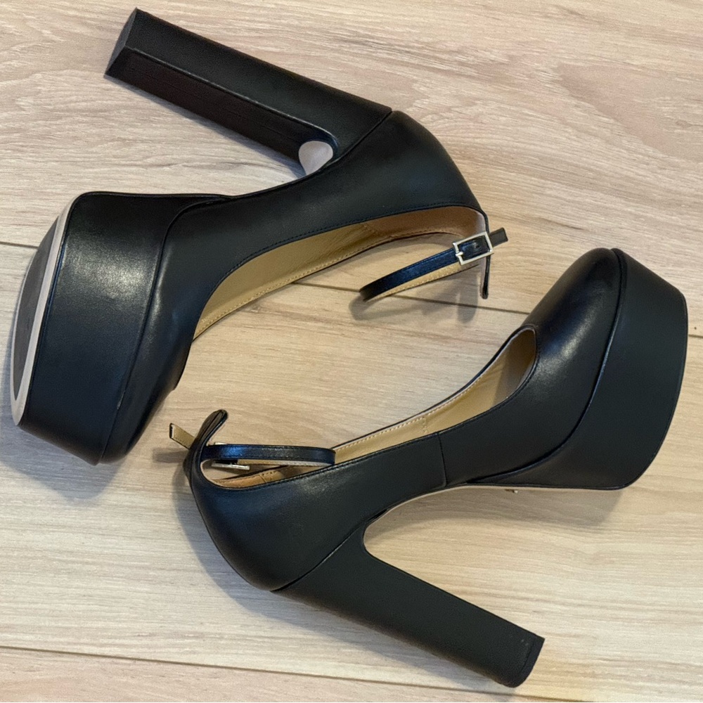 Tony Bianco Black Platform Block Heels